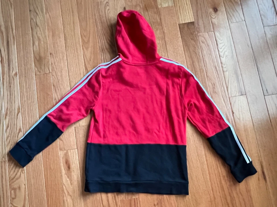 Adidas Pullover Unisex Sudadera con Capucha Juvenil Talla Grande 14-16 Color Rojo/Negro Foto 2 de 4