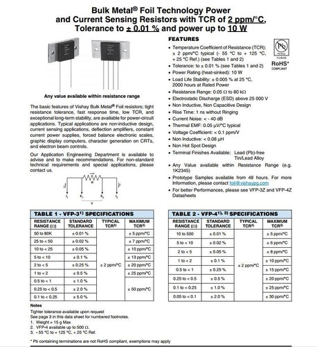 1x VFP3 3R0000 5% Vishay High Precision Current Sensing Resistors with - Picture 2 of 5