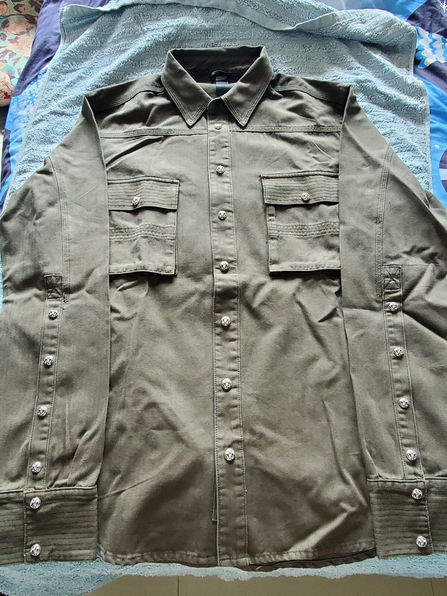 Brand New Chrome Hearts Work Dog Army Shirt Jacket Fleur-de