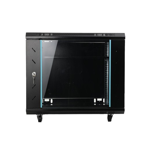 9u Deep Black Wall Mounted Data Cabinet Rack 600×450×500mm - Picture 5 of 12