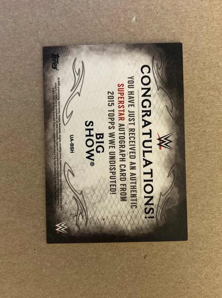 2015 Topps WWE Undisputed Superstar Big Show Autograph Card  - Image 2 of 2