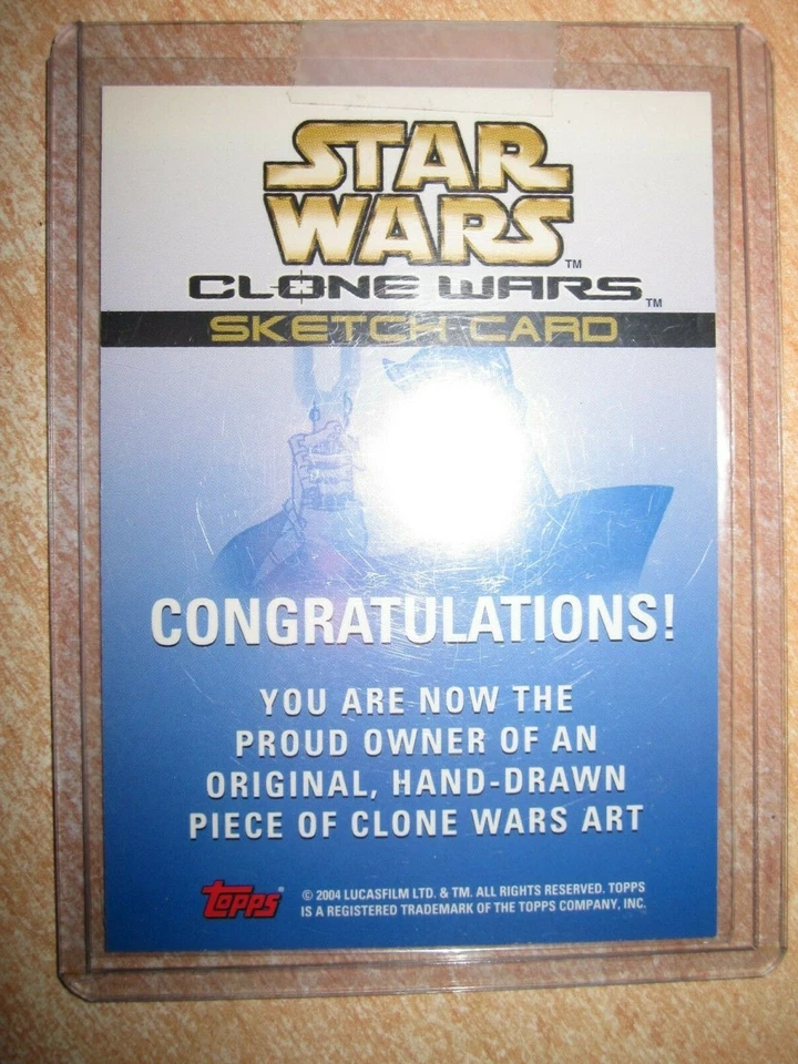 STAR WARS CLONE WARS SKETCH CARD FABBRI KIT FISTO UR MEMORABILIA - Photo 2/2