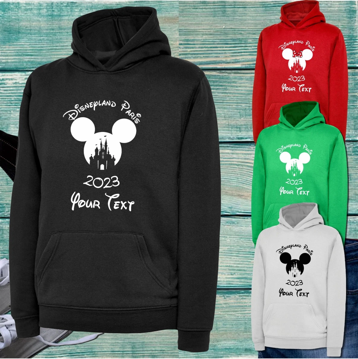 Personalised Disney land Paris 2023 Hoodie Mickey Minnie Mouse