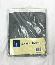 Lavish Home Gray Textured Olivia Jacquard Grommet Curtain Panel, 54"x95"