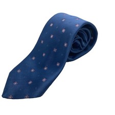 Vintage Sears Mens Store Mens Tie Blue Geometric Pattern