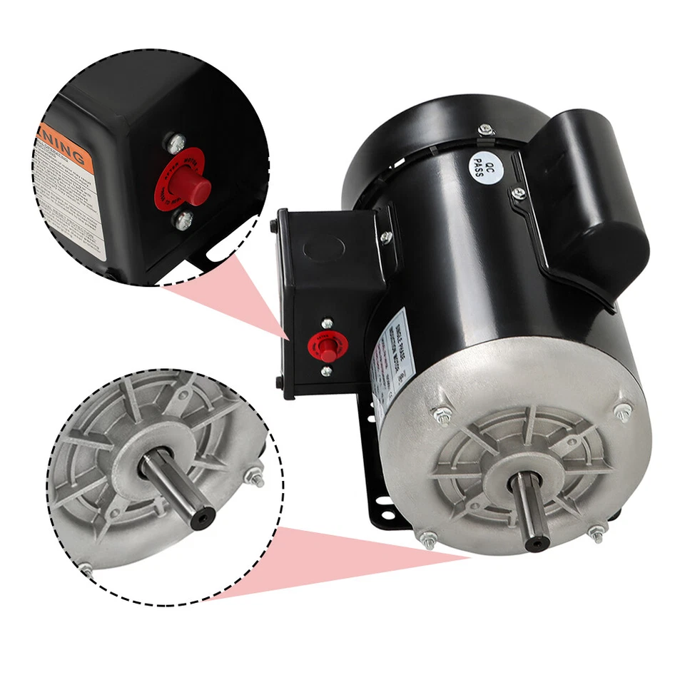 1HP Electric Motor 56 Frame 1 Phase TEFC 1800RPM 115/230V 13.6/6.8A CW/CCW - Image 3 of 4