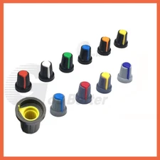 Coloured 6mm Spline Shaft Potentiometer Volume Control Knob Cap Plastic Rotary