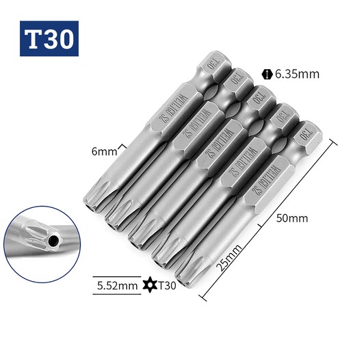 5PCS 50/75mm Offset Tamper Proof Torx Bit Set Security Screw Holder Screwdriver - Picture 23 of 37