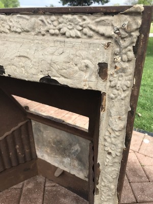 Antique Vintage Victorian Cast Metal Fireplace Insert Surround Ebay