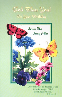 Religious BIRTHDAY Card, God Bless Across the Many Miles by Popular Greetings + 
