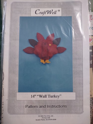 CraftWell 14" Wall Turkey Soft Thanksgiving Decor Pattern Vintage 1989 - Picture 2 of 6