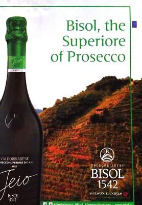 2018 Valdobbiadene Bisol Winery Vintage Print Ad Wilson Daniels 1542 Green