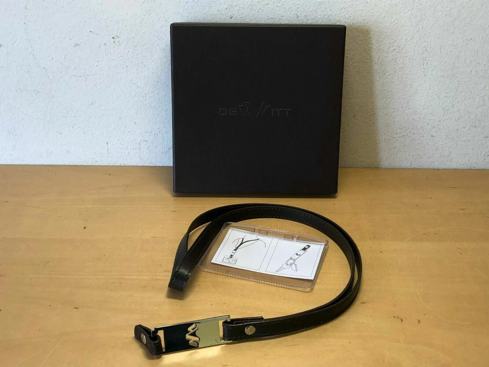 New - Dewitt Lanyard - Brown Leather & Metal - Image 2 of 4