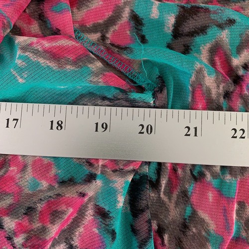 INC Women's XL Pink Teal Floral Print Batwing Sleeve Square Neck Pullover Blouse - Picture 6 of 8