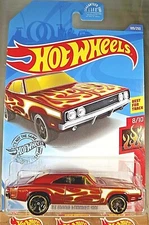 2020 Hot Wheels #189 HW Flames 8/10 '69 DODGE CHARGER 500 Red Variant Blk MC5 Sp