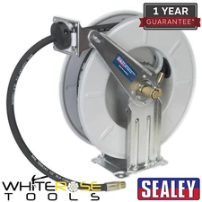 Sealey Oil Hose Reel Retractable 10m Air Tool Fluid Transfer