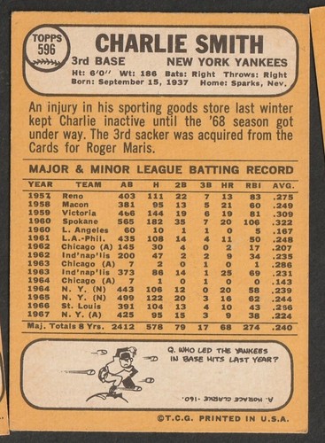 1968 Topps Baseball Cards Scegli una carta a scelta 295-660 EX X-MT 1/25 Set Break - Foto 486 di 490