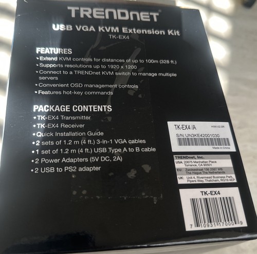 Kit de extensión TRENDnet KVM (TK-EX4): controles de teclado/vídeo/ratón de hasta 328 pies - Imagen 3 de 9