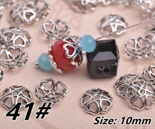 Metal Flower Bead Caps Tibetan Silver Color Beads Jewelry Making Charms 50Pcs - Picture 13 of 34