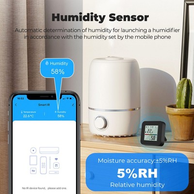 WLAN-f?higer Controller mit integriertem Temperatur- und Feuchtigkeitsmonitor