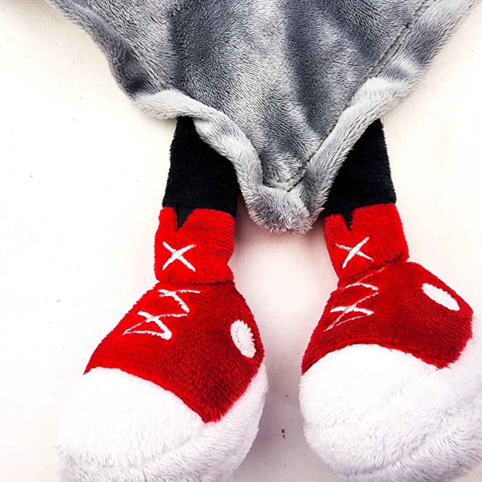 Baby Starters Cachorro Perro Lovey Gris Manta de Seguridad Sonajero Rojo Blanco Zapatos 2011 Foto 3 de 4