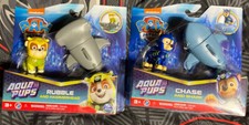 2X PAW PaTRoL Aqua Pups Chase And Shark, Rubble Hammerhead Figure Sets