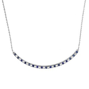 sapphire curved 14k necklace diamond bar natural gold