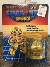 Vintage Sparking Robot Wind-Up Toy New In Package 1985 Taiwan