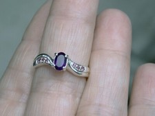 Natrural Purple Amethyst Size 6 Ring 925 Sterling Silver USA Made