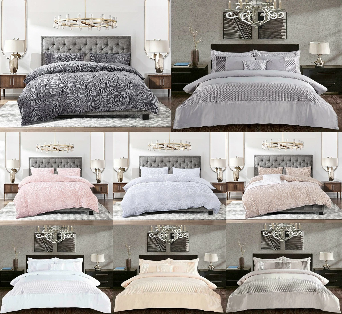 3 PCs Modern Quilt Duvet Cover Bedding Set with Matching Pair of Pillow Cases