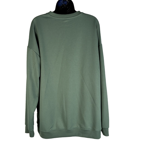Women's Sage Green Crewneck Sweatshirt 3XL "Just Breathe" Long Sleeve Soft Comfy - Picture 2 of 16