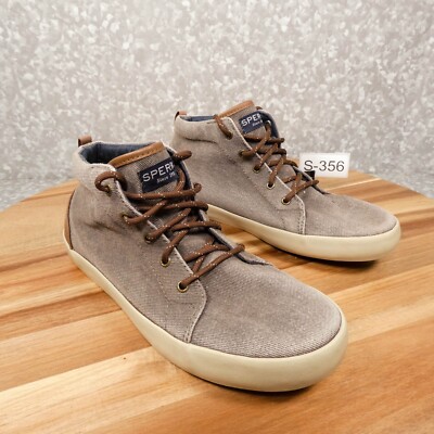 Sperry Top Sider Shoes Mens 5 M Brown Canvas Mid Top Lace Up  display picture 2