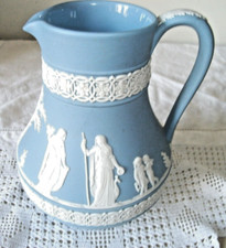 COLLECTORS' VINTAGE WEDGWOOD BLUE JASPERWARE JUG