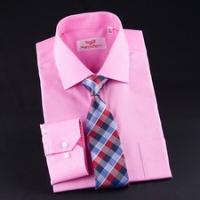 Pink Oxford Formal Business Shirt With Signle Standard Cuff For Special Event