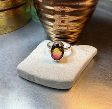 Genuine 925 Sterling Silver Created Watermelon Quartz Gemstone Size 9