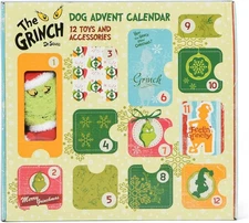Dr. Seuss for Pets How the Grinch Stole Christmas Dog Advent Calendar with 12 Su
