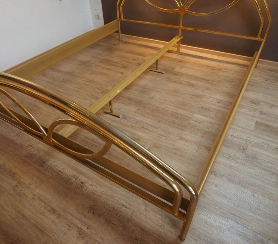 Designer Messingbett 24ct vergoldet ca 180×200 mit zwei Lattenrosten - Bild 4 von 4