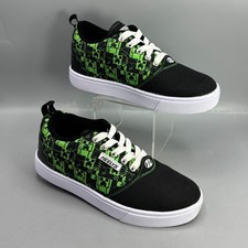 Heelys x Minecraft Pro 20 Wheeled Sneakers Youth 4 Black Green Lace Up Walking