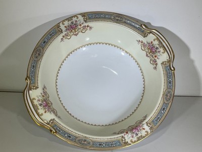 Noritake Cream Blue Pink Floral Spray Gold Occupied Japan Vegetable Serving Bowl