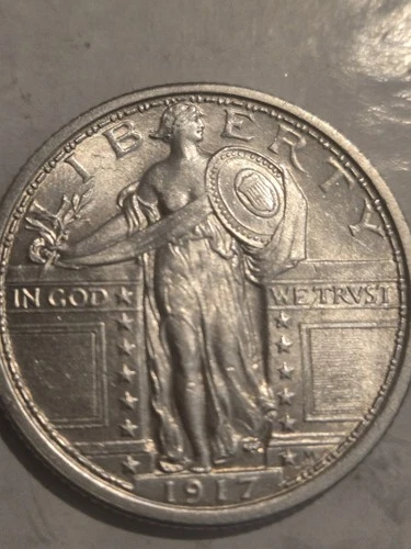 1917 Type 1 Standing Liberty Quarter Eye Appeal Full Head Full Strike ! Gem Bu