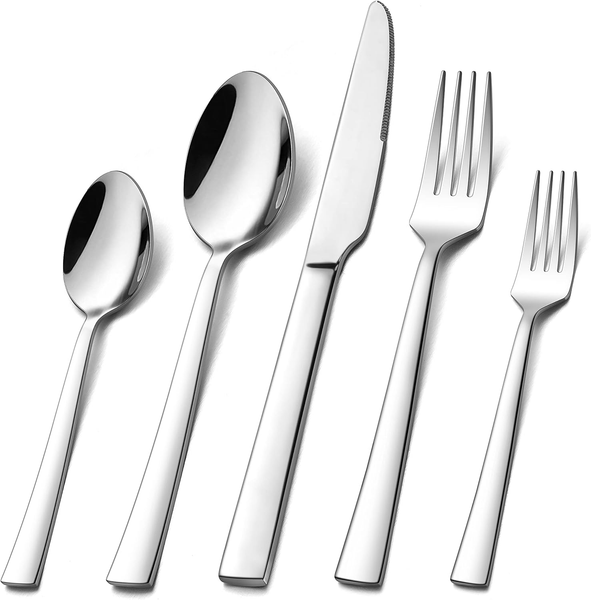 Homikit Besteck Set, Edelstahl Poliert 30 Teilig Besteckset FüR 6 Personen, Essb-image