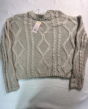 Wild Fable XXS Women  s Long Sleeve Cropped Tan Sweater NWT