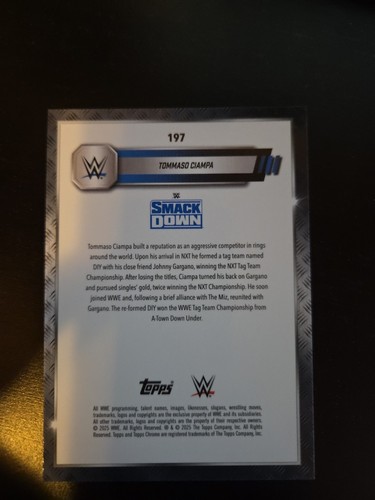 WWE Topps Chrome 2025 Tommaso Ciampa #197 Sepia Refractor - Picture 2 of 2