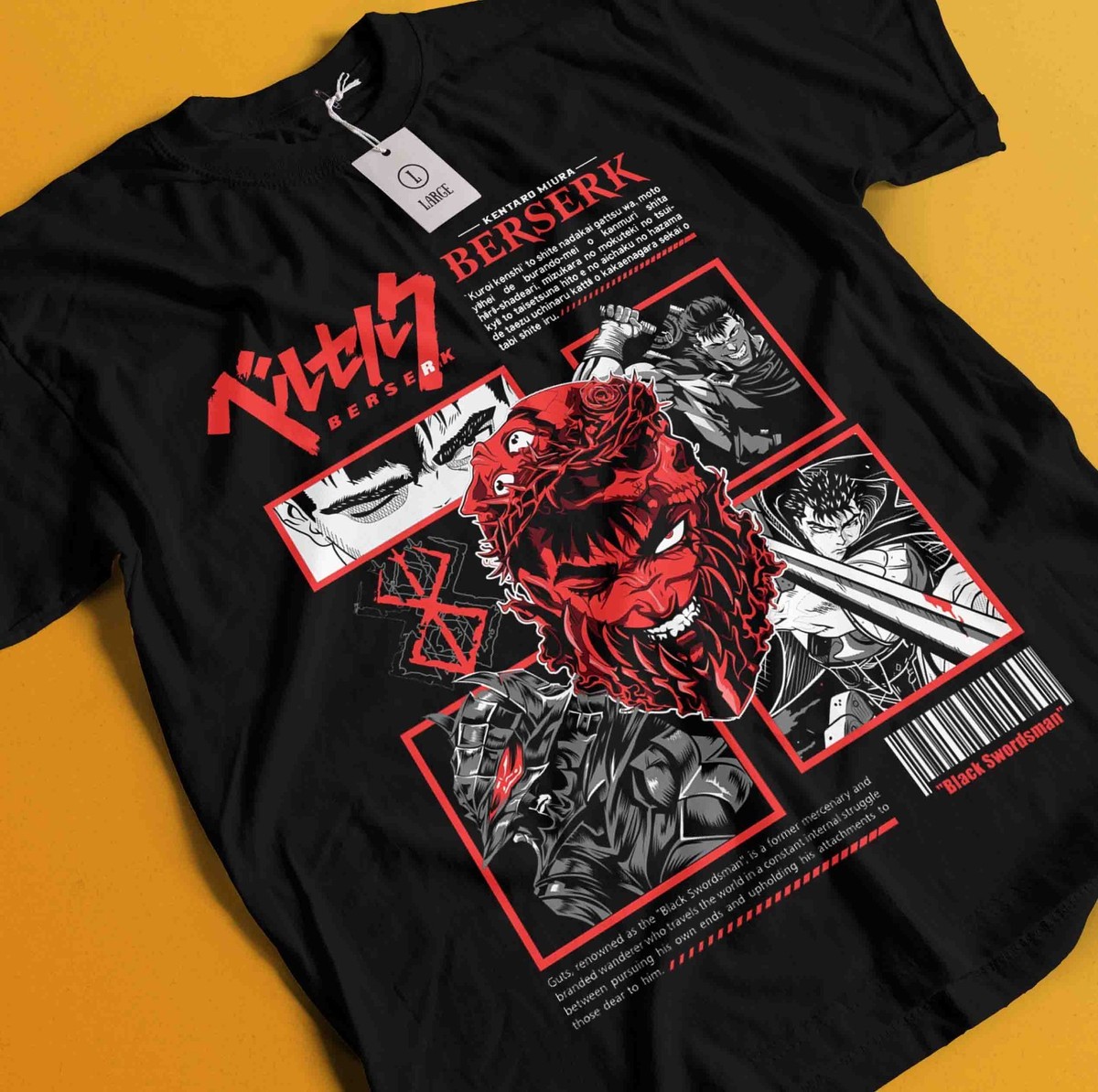 Berserk T-Shirt Guts Shirt Griffith Tshirt Casca Tee Warrior Anime