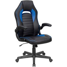 Racing/Gaming Chair Mid Back Synthetic Leather Black/Blue