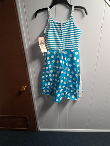 Rare Editions Big Girls Dress 16 Blue And White - Picture 5 of 6