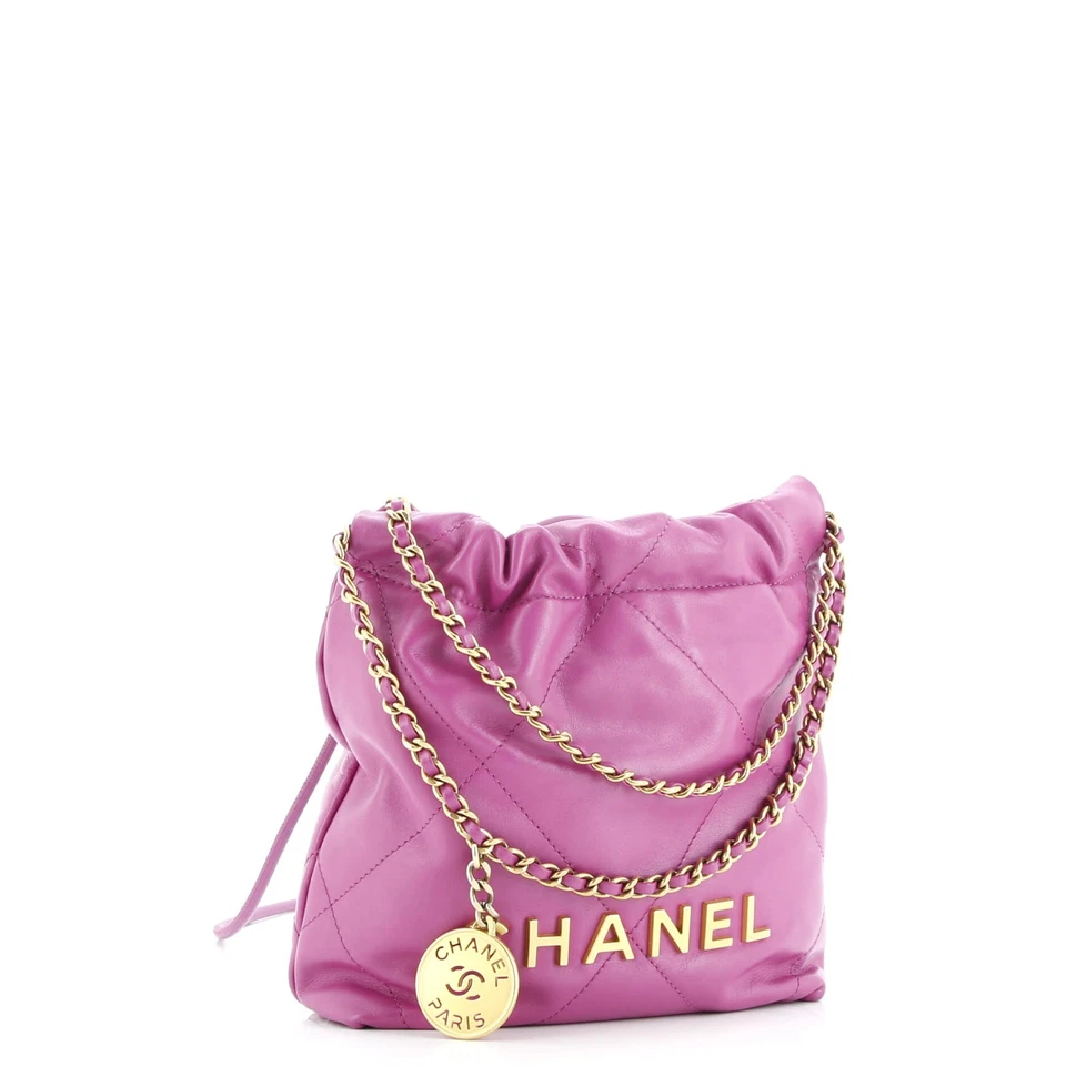 Chanel 22 Chain Hobo Quilted Calfskin Mini - Image 2 of 4