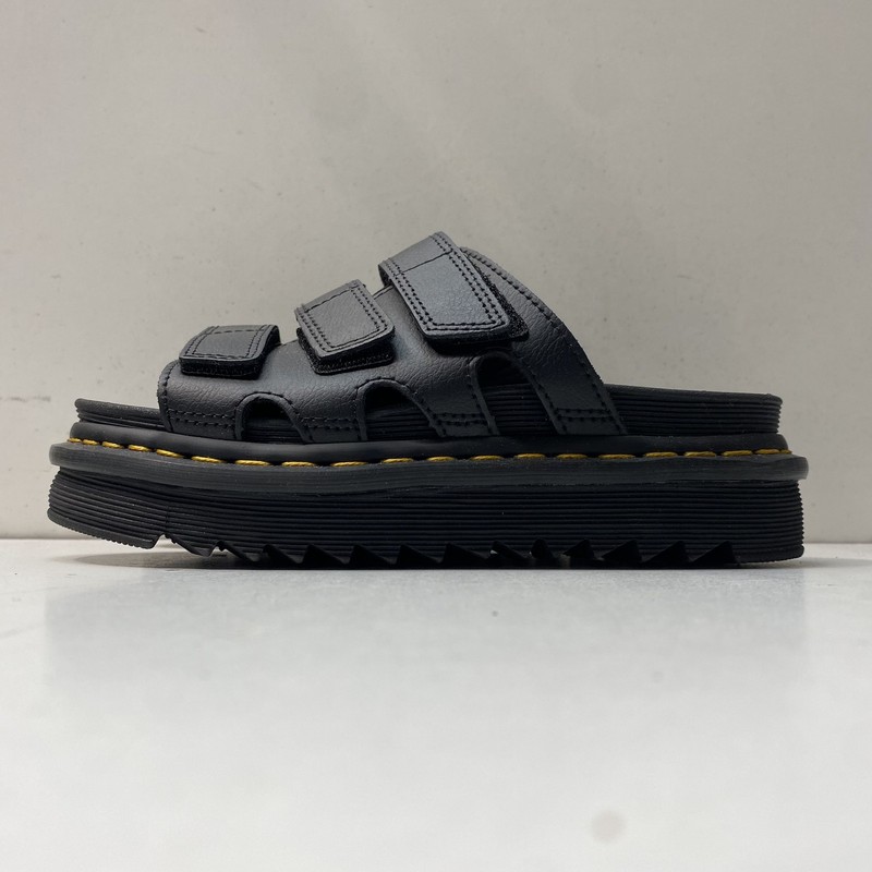 Dr Martens Women Rainside LA004 Black Leather Hook Loop Sandal Size 5