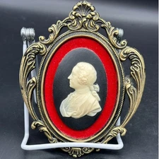 Burwood Cameo Wall Plaque Vintage Classical George Washington Black Gold "