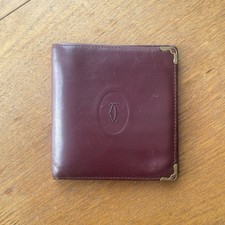 Authentic Cartier Must de Cartier Bordeaux Leather Bifold Wallet Vintage
